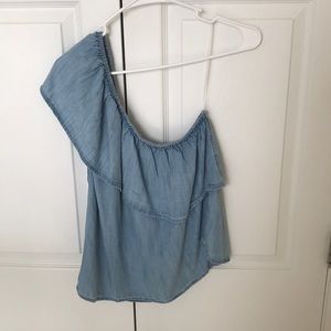 NWT Chambray One Shoulder Top